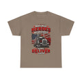 Truck Driver T-Shirt - "Heroes Wear Capes, Drivers Deliver" Patriotic American Flag Tee